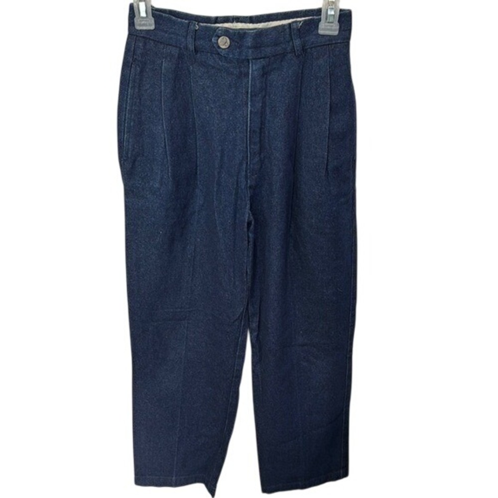 Liz Claiborne Denim Pleated Pants Dark Wash Cotton Blend Size‎ 4